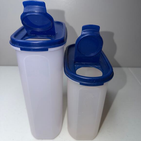 Tupperware Modular Mates Flip Top Blue Seals #4 9 3/4 cup and #3 7 1/4 Cup - Picture 2 of 14